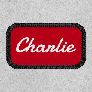 Custom name white red or any color patch