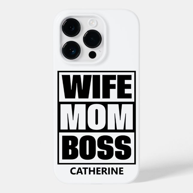 Custom Name Wife - Mom - Boss Case-Mate iPhone Case (Back)