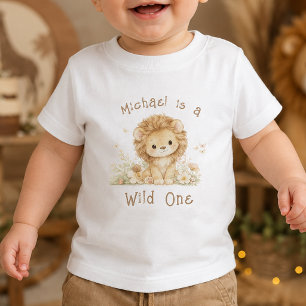 Custom Name Wild One First Birthday Baby Boy Shirt