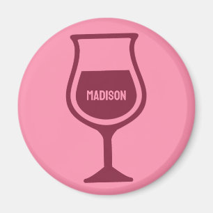 Custom Name Wine Glass Magnet