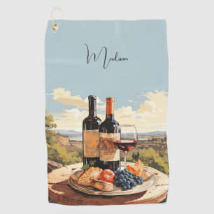 Custom Name Wine Lover's Golf Towel