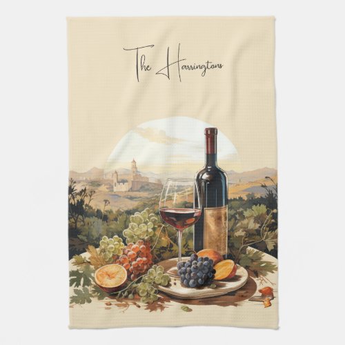 Custom Name Wine Lovers Kitchen Towel