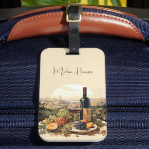 Custom Name Wine Lover's Luggage Tag