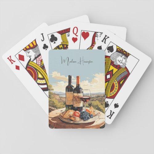 Custom Name Wine Lovers Playing Cards