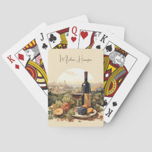 Custom Name Wine Lover's Poker Cards