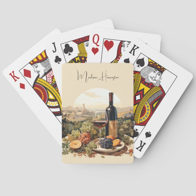 Custom Name Wine Lover's Poker Cards (Back)