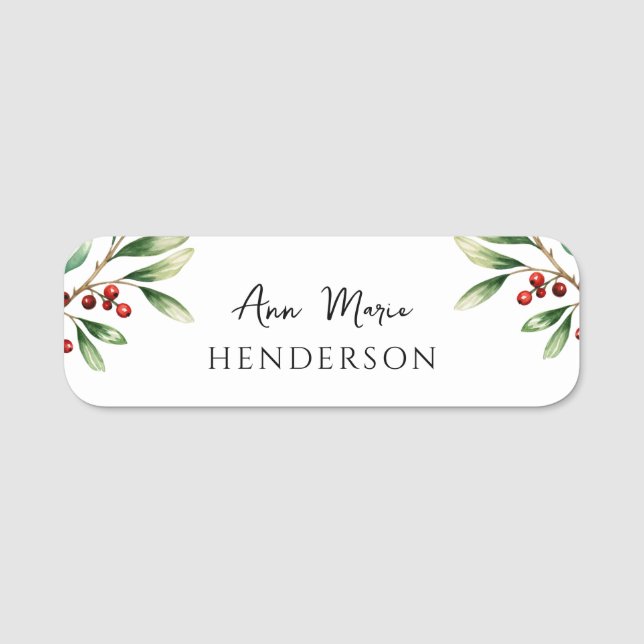 Custom Name Winter Christmas  Name Tag (Front)