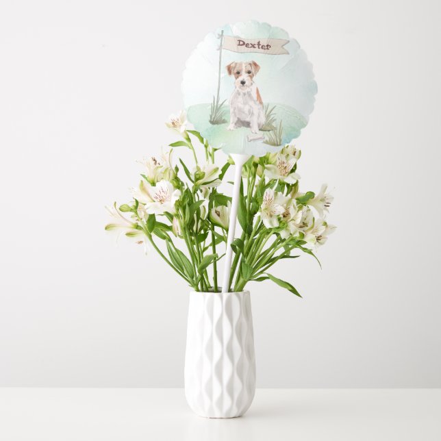 Custom Name Wire Haired Jack Russell Pet Dog Balloon (Vase)
