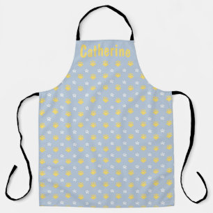 Custom Name with Adorable Little Paws Pattern Apron