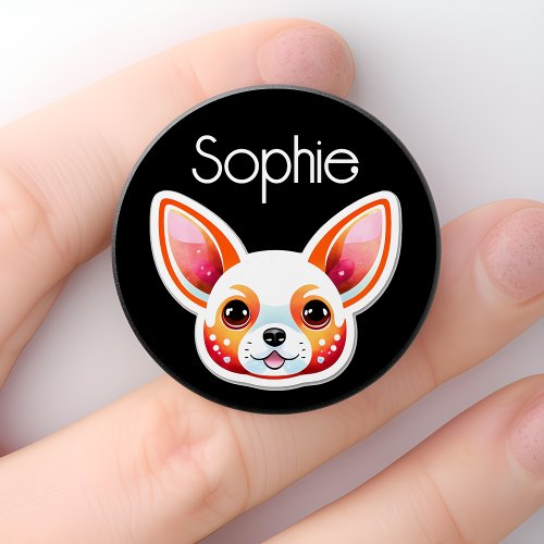 Custom Name with Cute and Colorful Chihuahua Puppy PopSocket