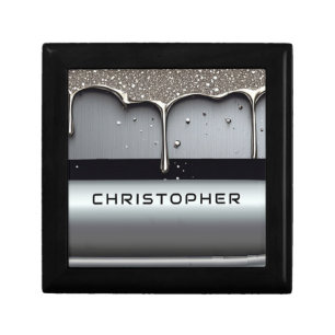 Custom Name With Dripping Liquid Metal Gift Box