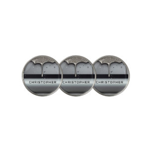 Custom Name With Dripping Liquid Metal Golf Ball Marker