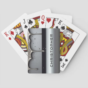 Custom Name With Dripping Liquid Metal Poker Cards