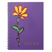 Custom Name with Flower on Purple