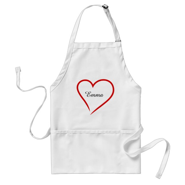 Custom Name with Heart – Perfect Chef Gift Adult Apron (Front)