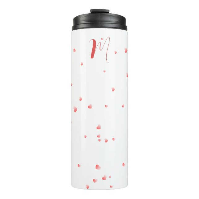 Custom Name with Heart Theme Thermal Tumbler (Front)