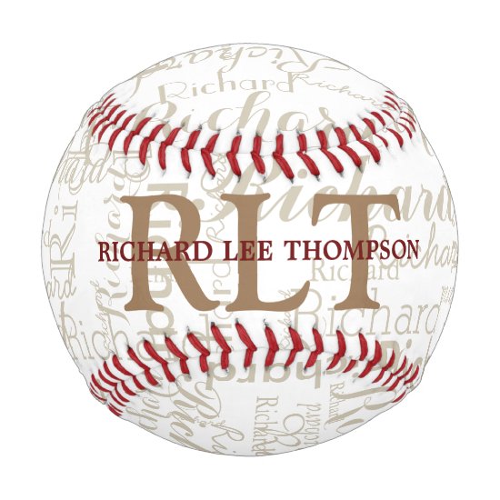 custom name with initials personalized monogram baseball
