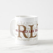 Custom name with initials personalized monogram coffee mug (Front Left)