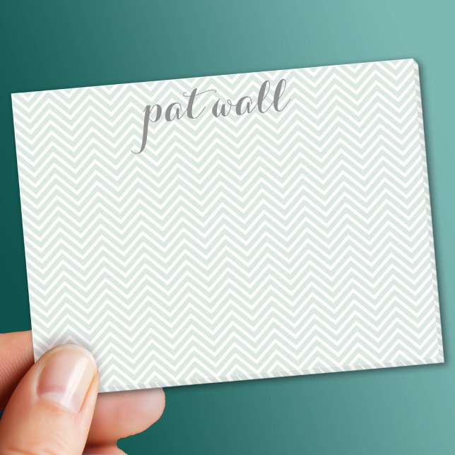 Custom Name with Light Chevron Pattern Post-it Notes (Custom Post It Note Pad)
