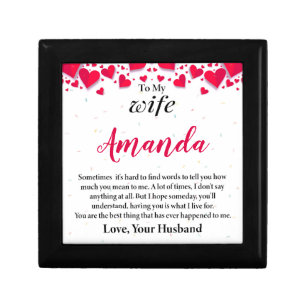 Custom Name with Paper Hearts Message for Wife Gift Box