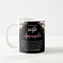 Custom Name with Pink Rose Message for Wife