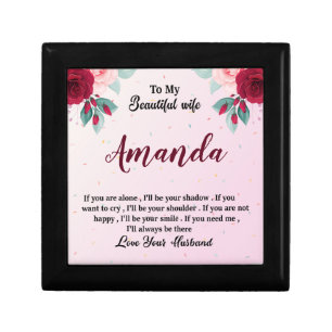 Custom Name with Red Rose Message for Wife Gift Box