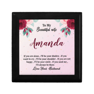 Custom Name with Red Rose Message for Wife Gift Box