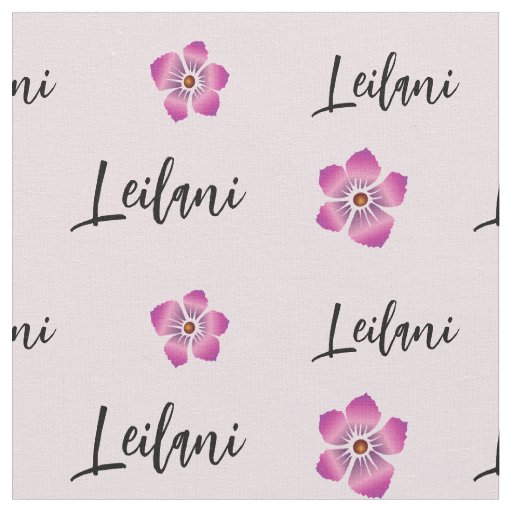 Custom Name with Vibrant Hibiscus Flower Printed Fabric