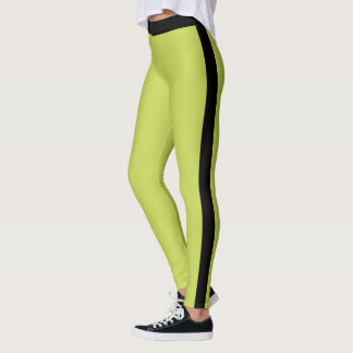 Custom Name Women Activewear Yellow Green Black Leggings