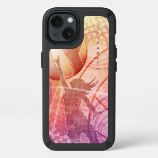 custom name women's sunset beach volleyball speck iPhone 13 case