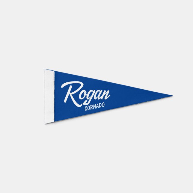 Custom Name Wool Felt Vintage Style Kid Room Decor Pennant Flag (Front)