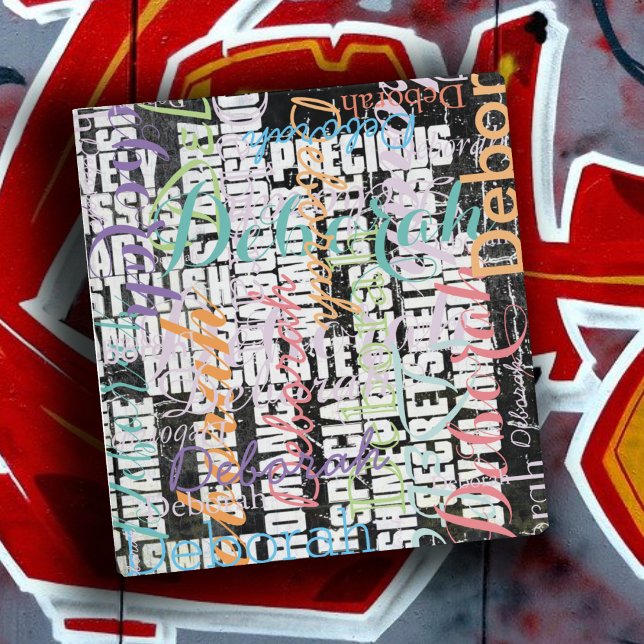 Custom Name Word Cloud Modern 3 Ring Binder (Creator Uploaded)