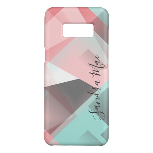 Custom Name Wordart On Abstract Polygon Mosaic Case_Mate Samsung Galaxy S8 Case
