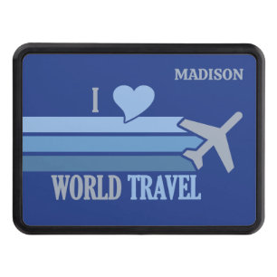 Custom Name World Travel Hitch Cover