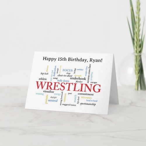 Custom Name Wrestling Birthday Word Cloud
