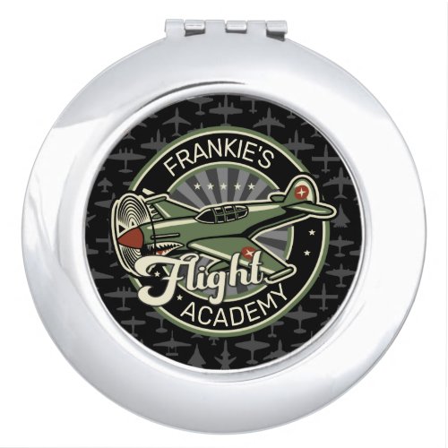 Custom NAME WWII Military Fighter War Plane Retro Compact Mirror