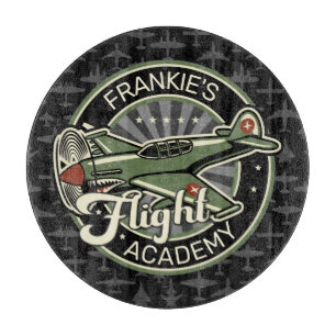 Custom NAME WWII Military Fighter War Plane Retro Cutting Board