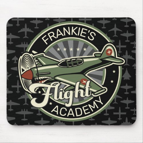 Custom NAME WWII Military Fighter War Plane Retro Mouse Pad
