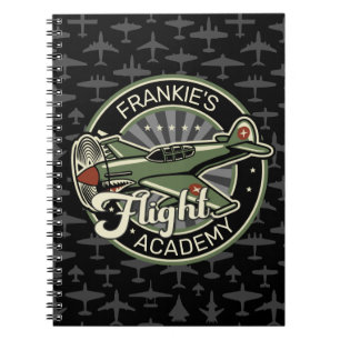 Custom NAME WWII Military Fighter War Plane Retro Notebook