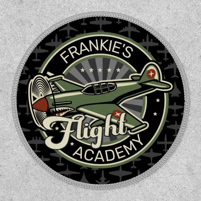 Custom NAME WWII Military Fighter War Plane Retro Patch (Front)