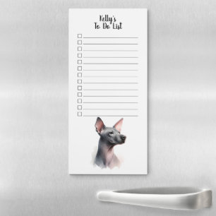 Custom Name Xolo Mexican Hairless Dog To Do List Magnetic Notepad