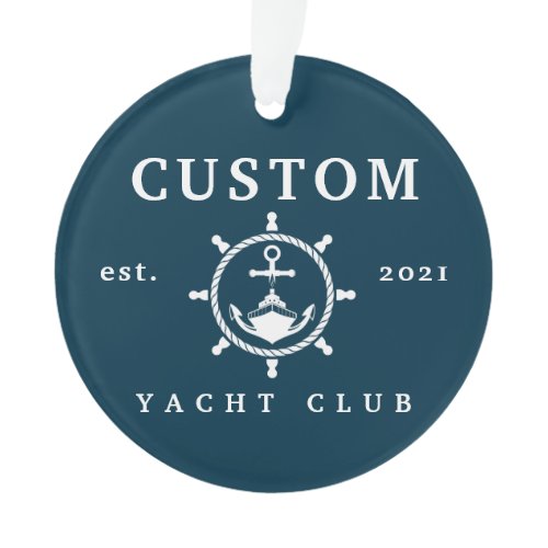 Custom Name Yacht Ornament, Custom Yacht Decor Ornament