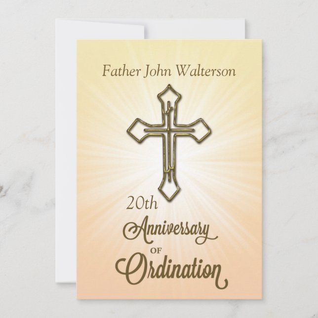 Custom Name & Year, 20th, Anniversary of Ordinatio Invitation (Front)
