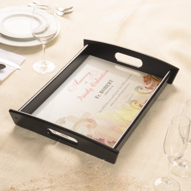 Custom Name & Year, 60th Priestly Ordination Serving Tray (Front)