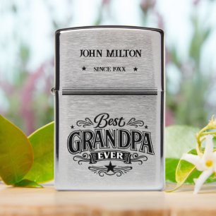 Custom Name & Year Best Grandpa Ever Zippo Lighter