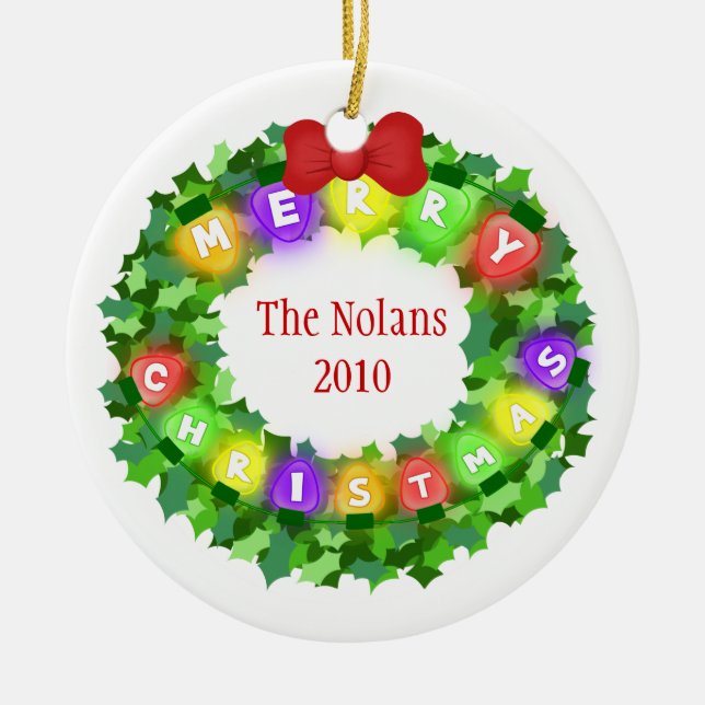 Custom Name & Year Christmas Ornament (Front)