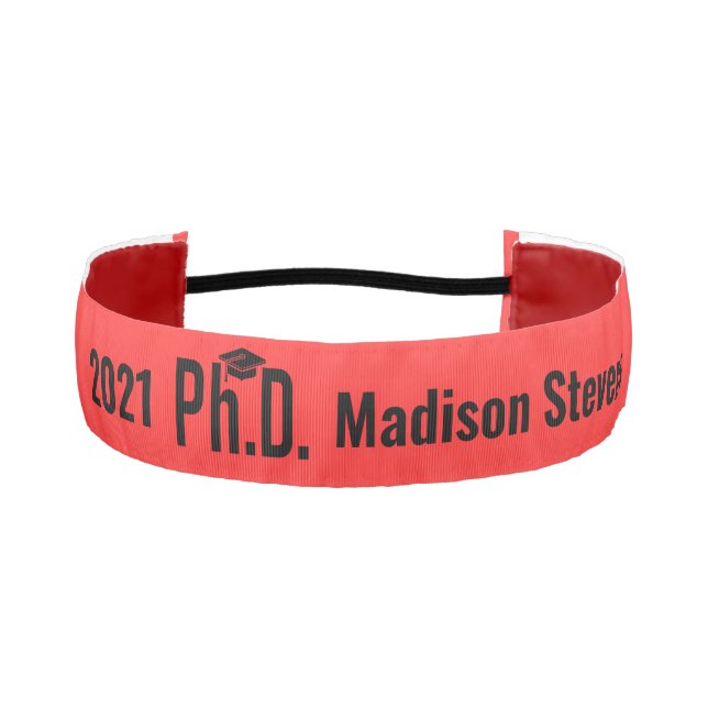 Custom name, year & color Ph.D. Athletic Headband (Front)