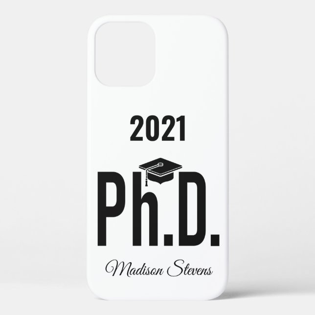 Custom name, year & color Ph.D. phone cases (Back)