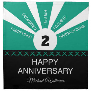 Custom Name & Year, Employee Anniversary Cloth Napkin