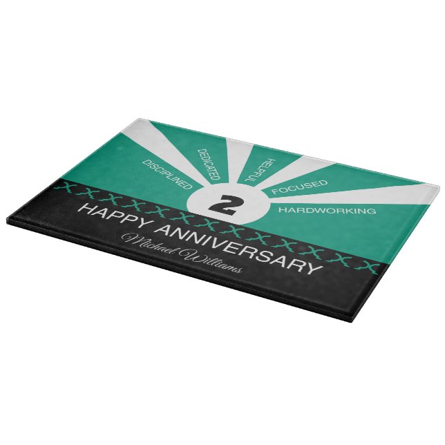 Custom Name & Year, Employee Anniversary Cutting Board (Corner)